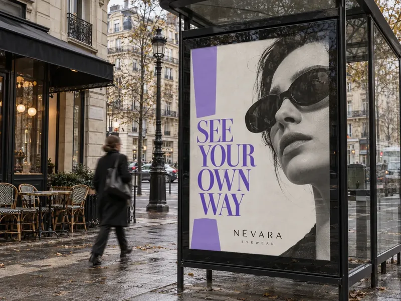 NEVARA outdoor advertising visual in a street display