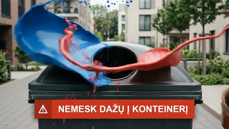 PATVA film scene with bright paint splashing over a waste container